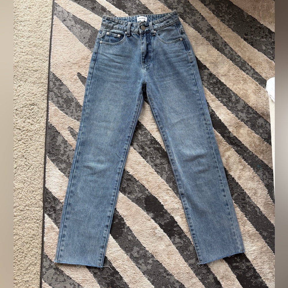 Superdown Light Blue Straight Leg Jeans